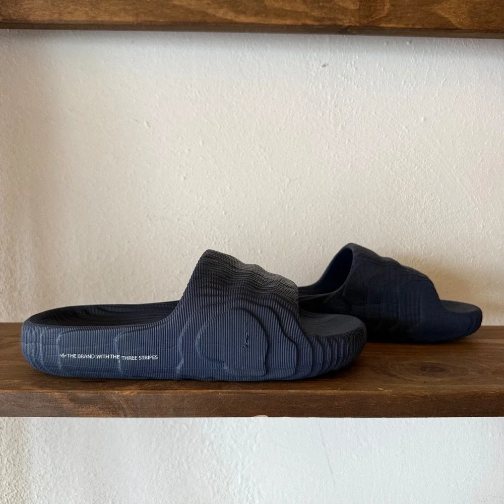 Adidas Adilette 22 Slides Navy Blue UK 6 US Men's 6.5 Women's 7.5 Sandals